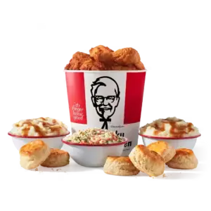 KFC 12 pc. Chicken Meal: 12 pieces fried chicken, 3 large sides, 6 biscuits