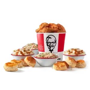 KFC 16 pc. Family Meal: 16 pieces fried chicken, 4 large sides, 8 biscuits