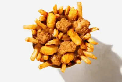 KFC Matty's Cheesy Nuggy Gravy Bowl: Secret Recipe fries, brown gravy, crispy chicken nuggets, coated cheese curds