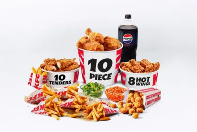 KFC Chicken Sharing Bucket: 10 pieces fried chicken, Original Recipe or Extra Crispy