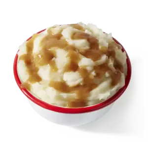 KFC Mashed Potatoes & Gravy: creamy mashed potatoes, brown gravy