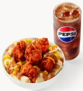 KFC Nashville Hot Famous Bowl Combo: Nashville Hot Famous Bowl, medium Pepsi