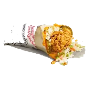 KFC Spicy Chicken Wrap: Original Recipe tender, pickles, spicy mayo, warm flour tortilla